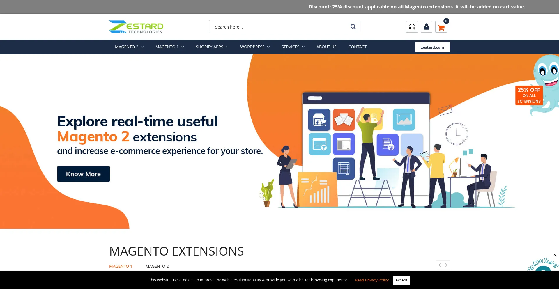 Website screenshot of Zestardshop.com