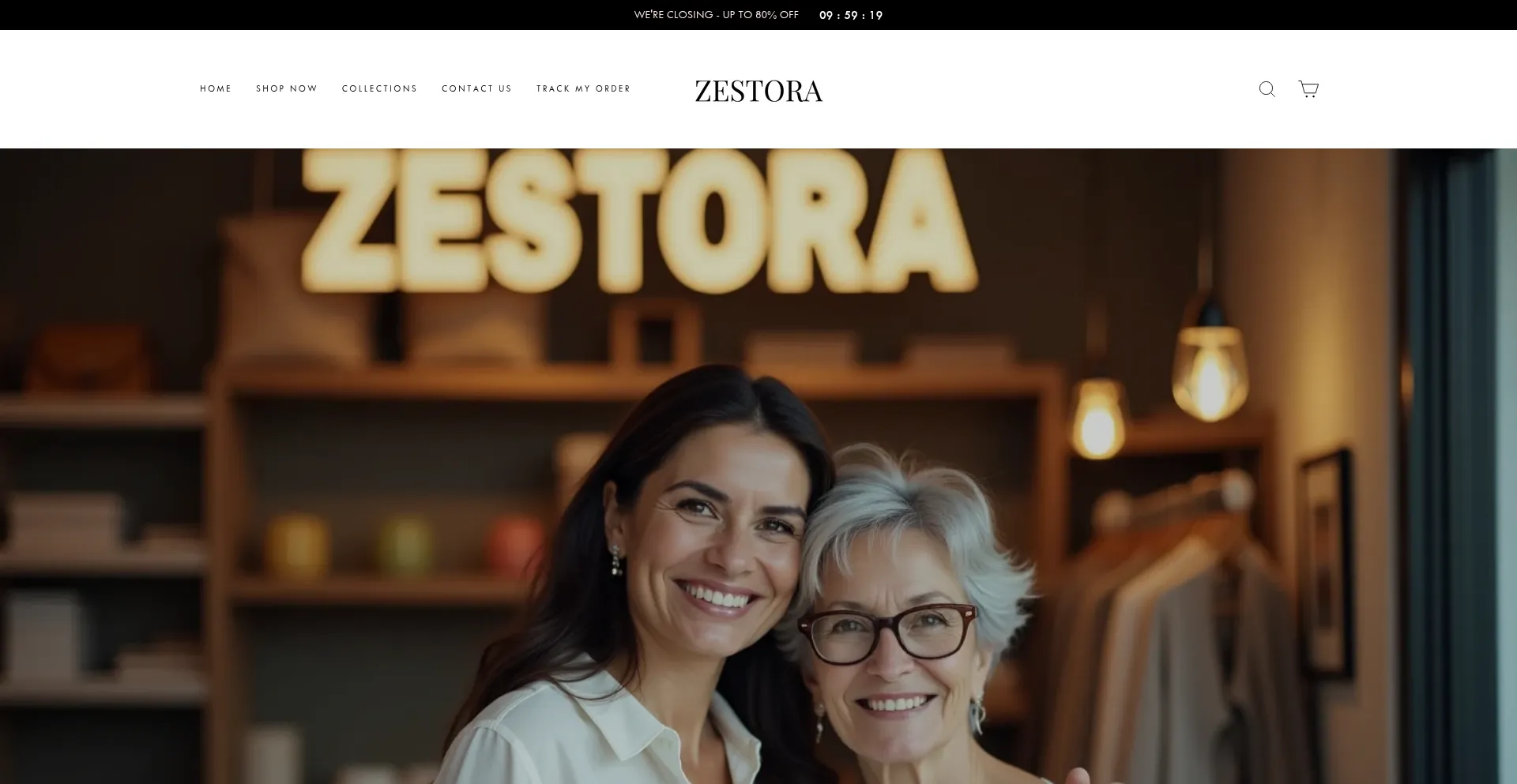 Website screenshot of Zestora.us