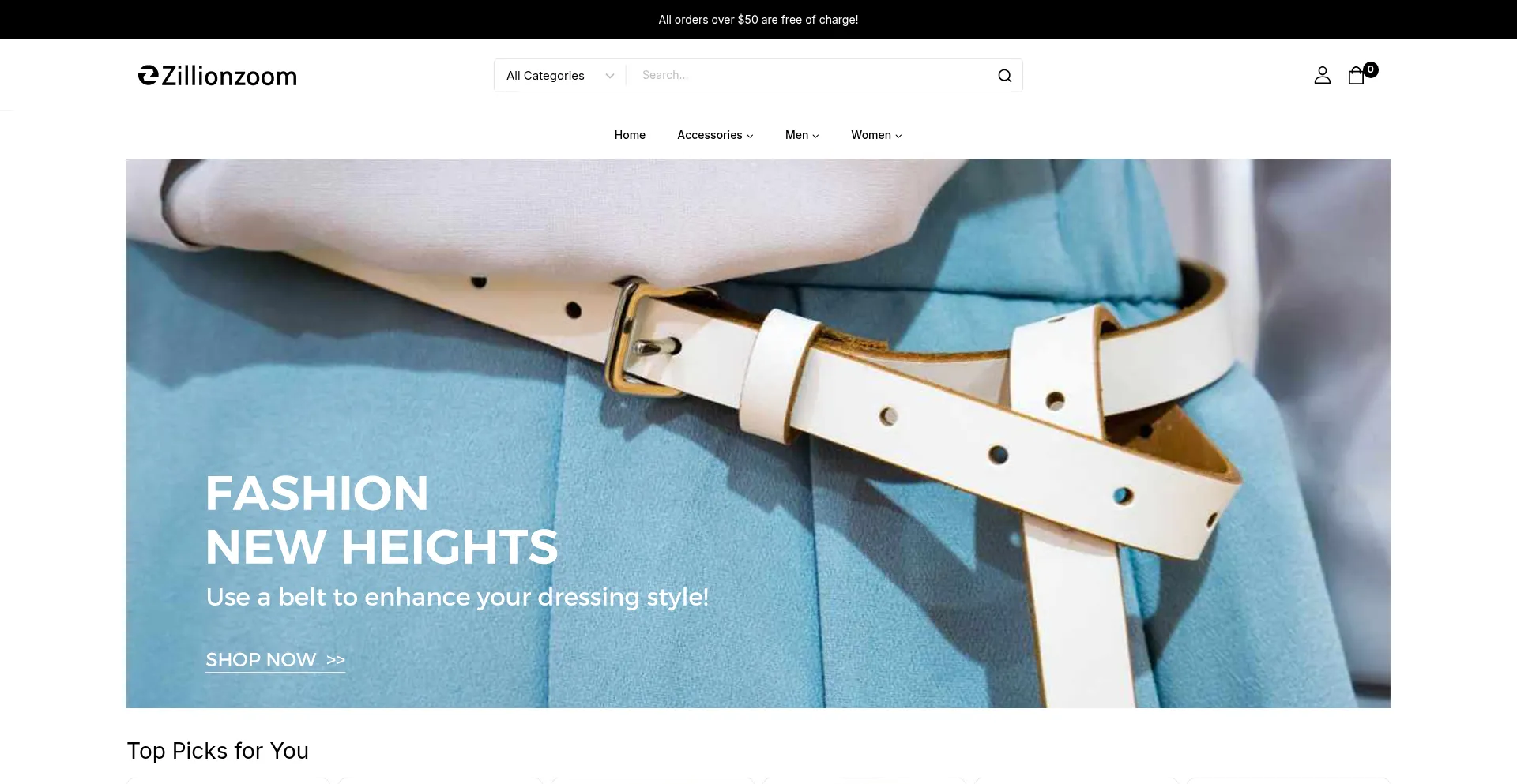 Website screenshot of Zillionzoom.com