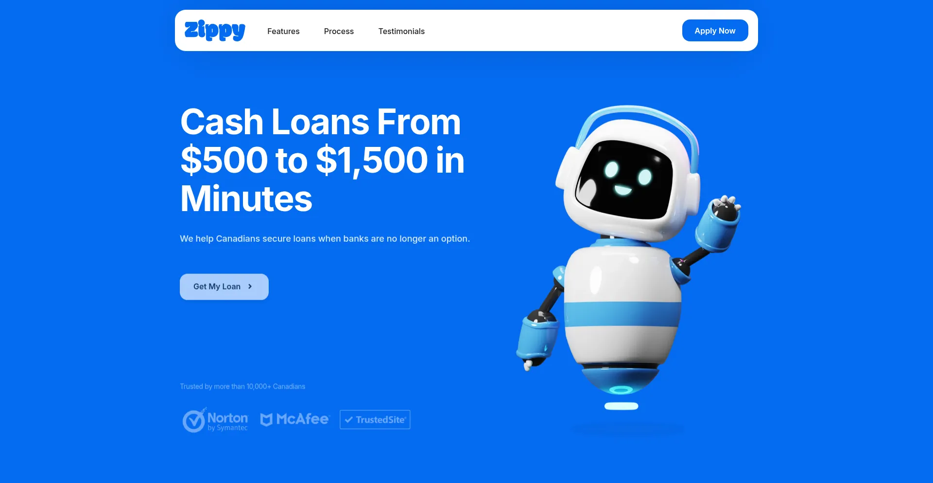 Website screenshot of Zippyme.ca