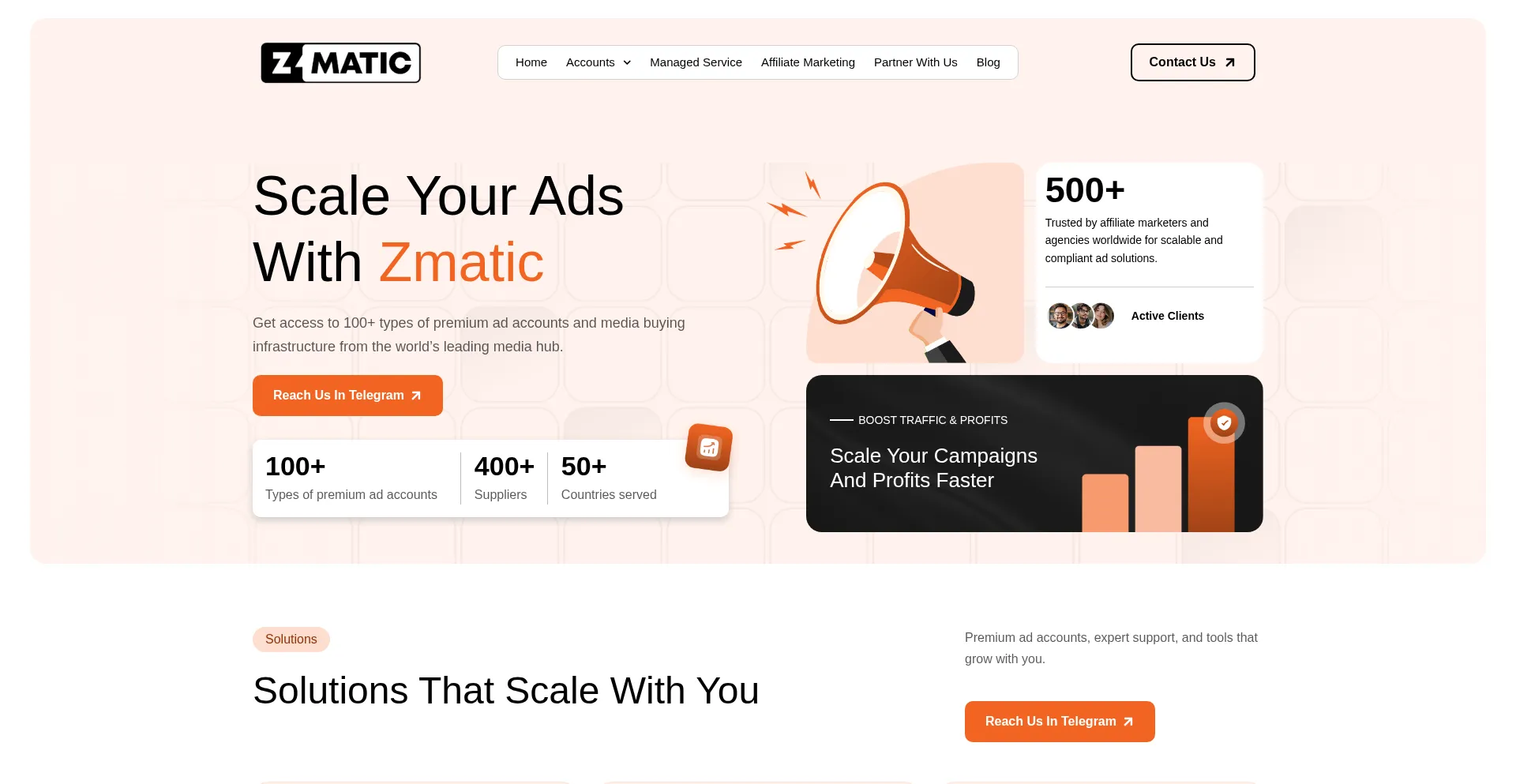 Website screenshot of Zmatic.eu