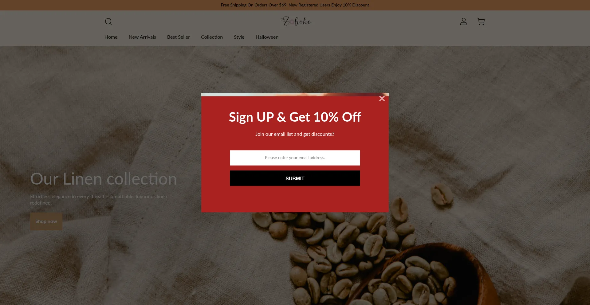 Website screenshot of Zoboho.com