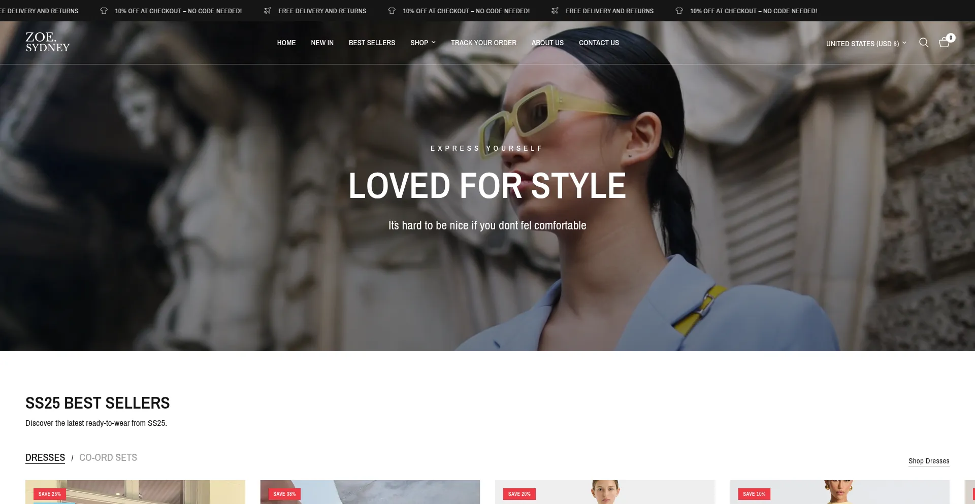Website screenshot of Zoesydney.com