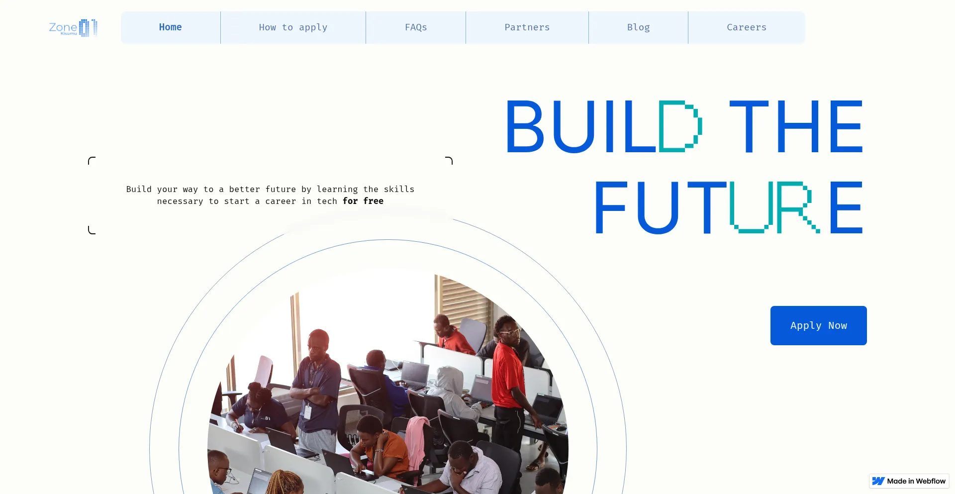 Website screenshot of Zone01kisumu.ke