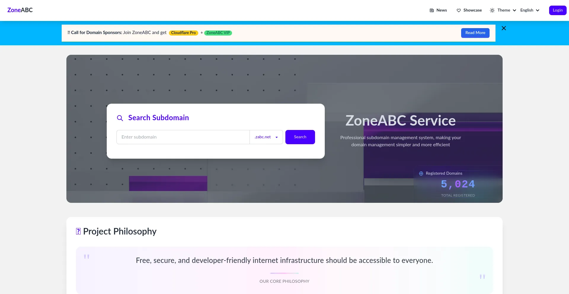 Website screenshot of Zoneabc.net