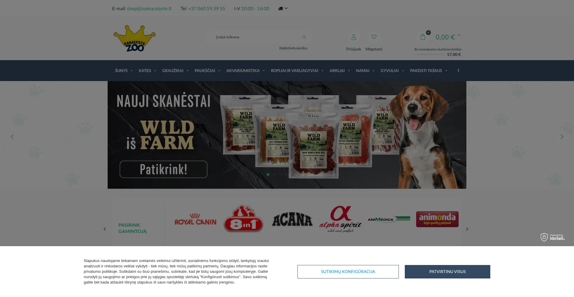 Website screenshot of Zookaralyste.lt