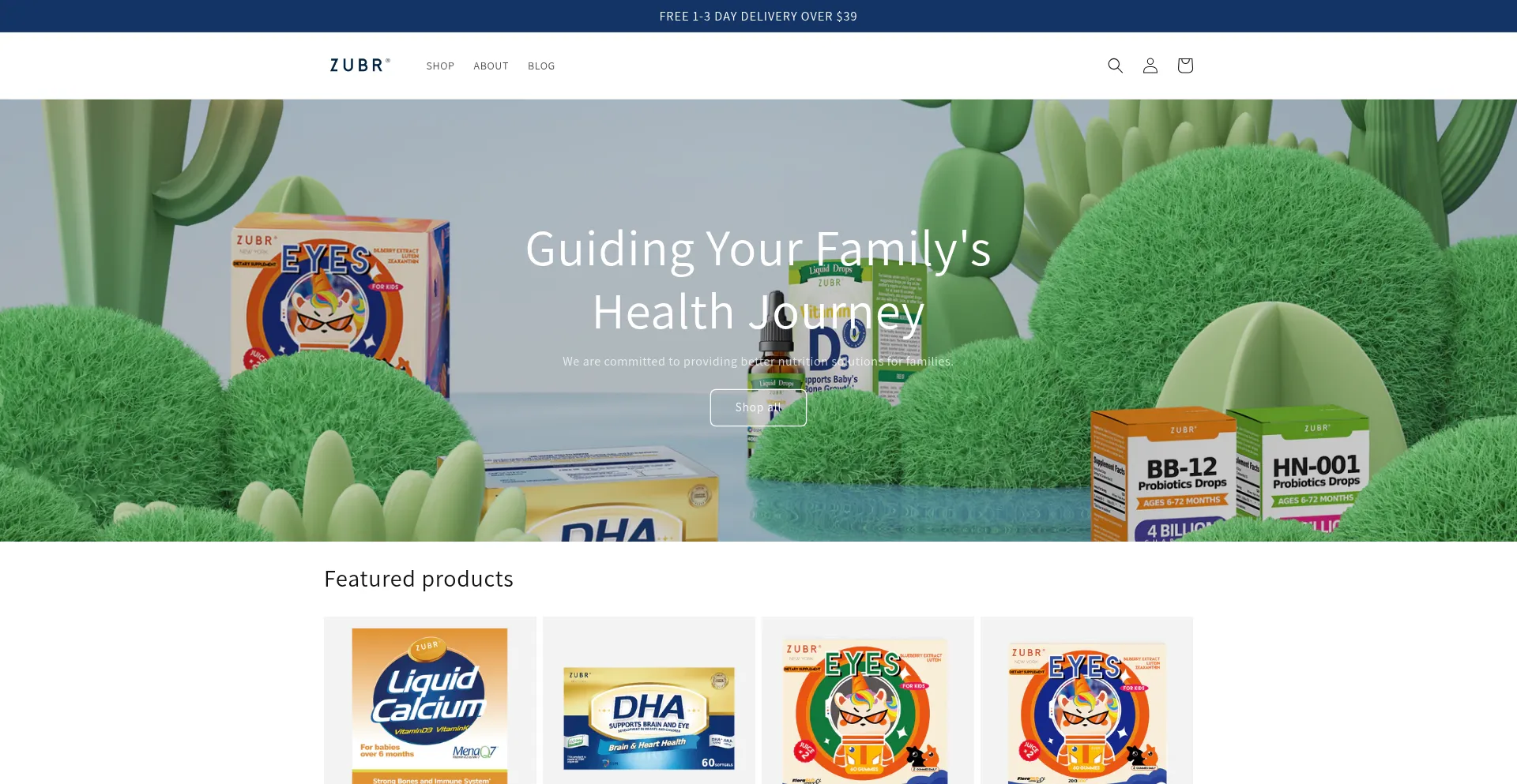 Website screenshot of Zubrhealth.com