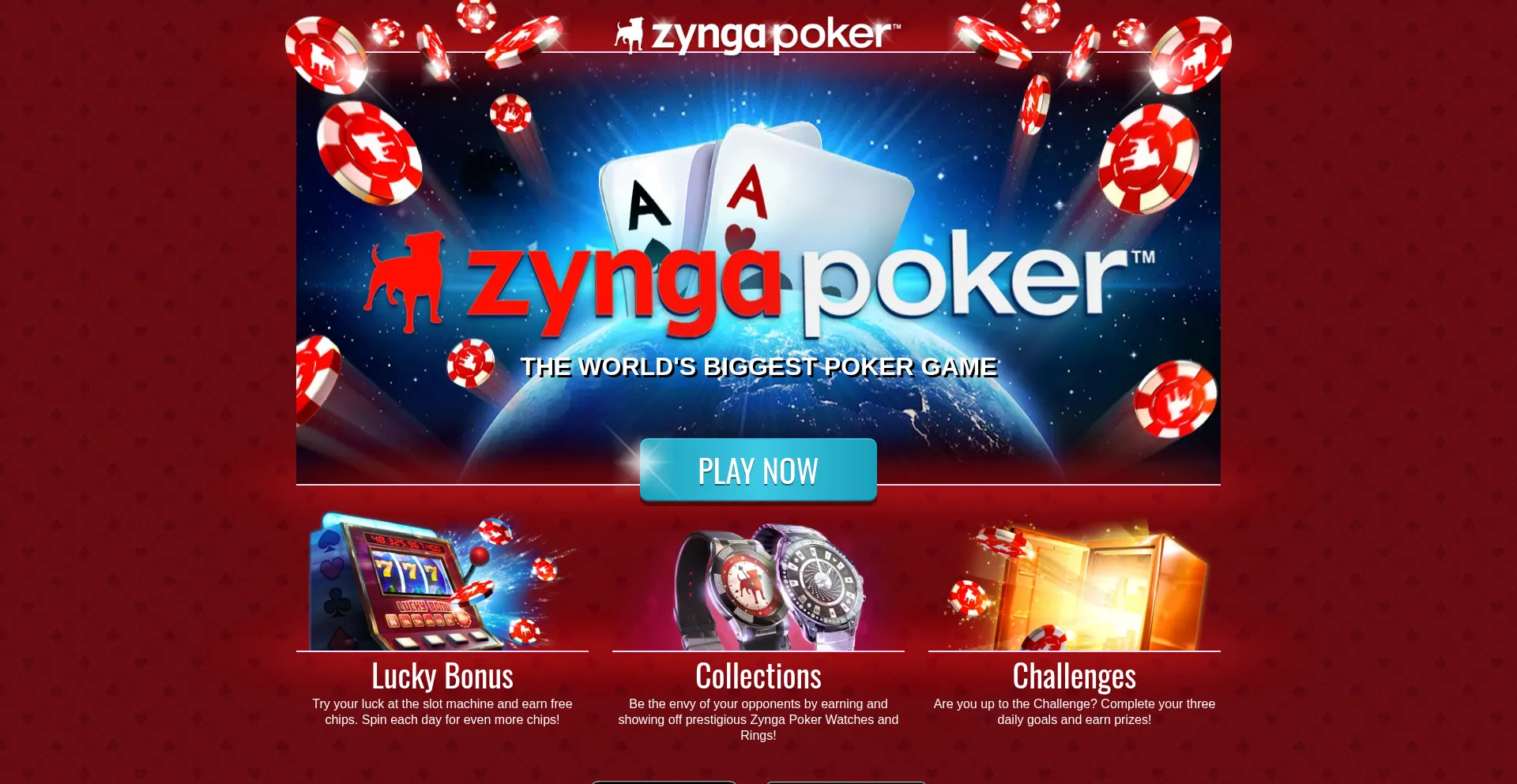 Website screenshot of Zyngapoker.com