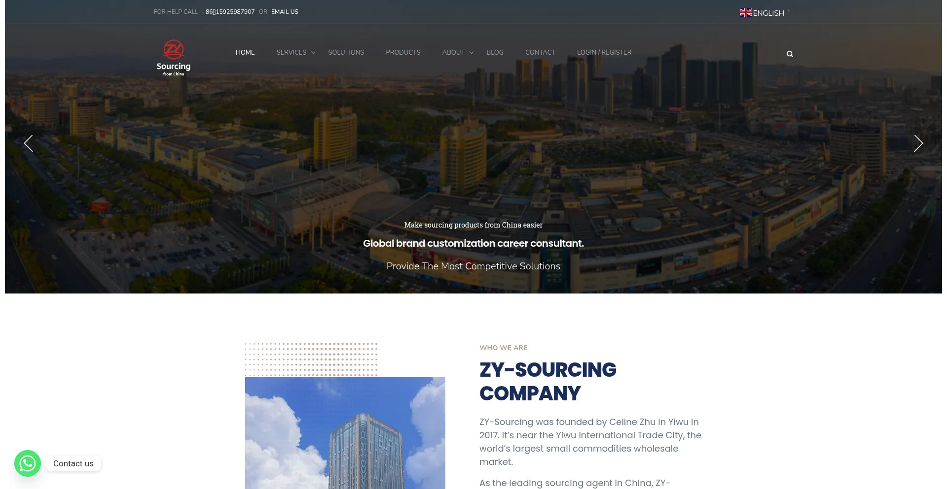 Website screenshot of Zysourcing.com